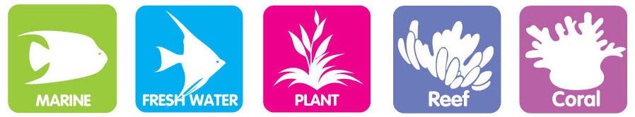 Dymax categories: marine, fresh water, plant, reef and coral